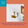 Carbon Loft Brass Luxury Cut Glass Double Shade Wall Light