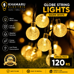 Yellow 60-LED Rice Lights, 8-Meter String