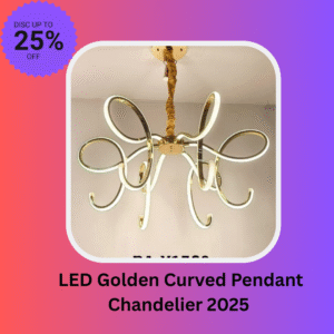 LED Golden Curved Pendant Chandelier