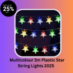 Multicolour 3m Plastic Star String Lights for Birthday & Festival Decor