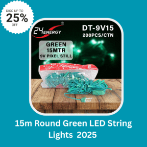 15m Round Green LED String Lights