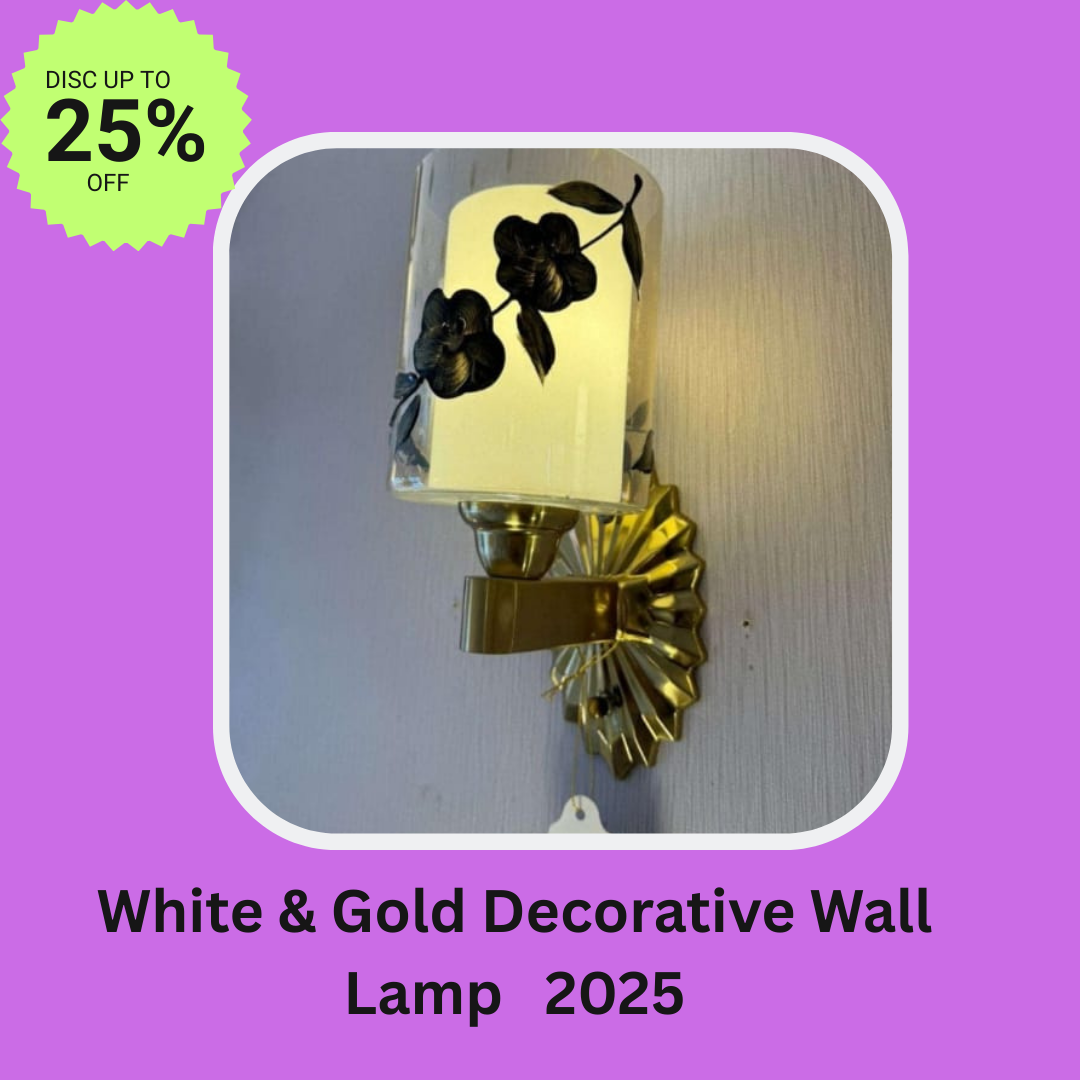 White & Gold Decorative Wall Lamp Glass Wall Light