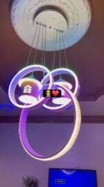 Modern 3 Rings LED Chandelier – Contemporary Ceiling Light for Living Room, Dining & Bedroom - Image 2