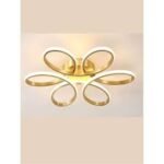 500MM LED Golden Curved Pendant Chandelier – Warm White Light - Image 2